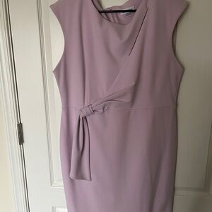 Calvin Klein Mauve Asymmetrical Side-Tie Dress